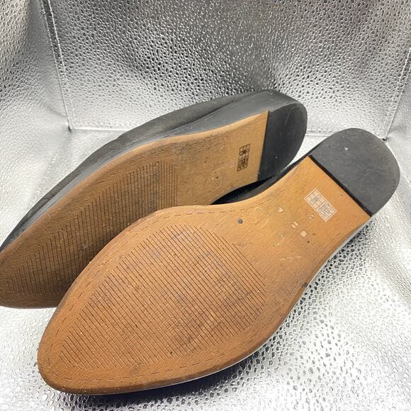 Kelsi Dagger Brooklyn Black Slip On Mules Almond Toe Leather Upper Sz 8.5 - Picture 7 of 12